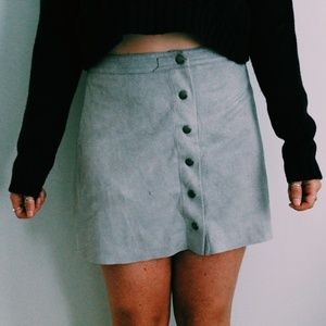 Grey Suede Skirt